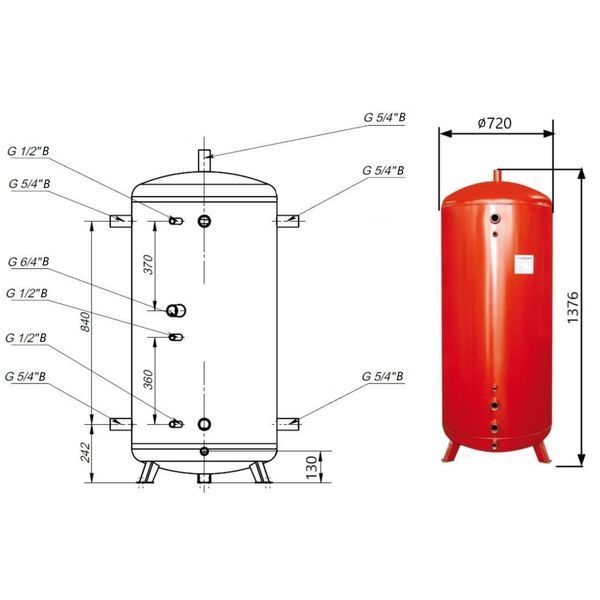 Теплоакумулятор Thermo Alliance TA-ТАМ-00 300 без ізоляції SD00047696 фото