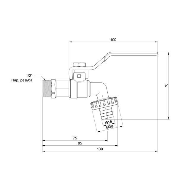 Кран поливальний Thermo Alliance Base 1/2" ЗР SV140W15 SD00007248 фото
